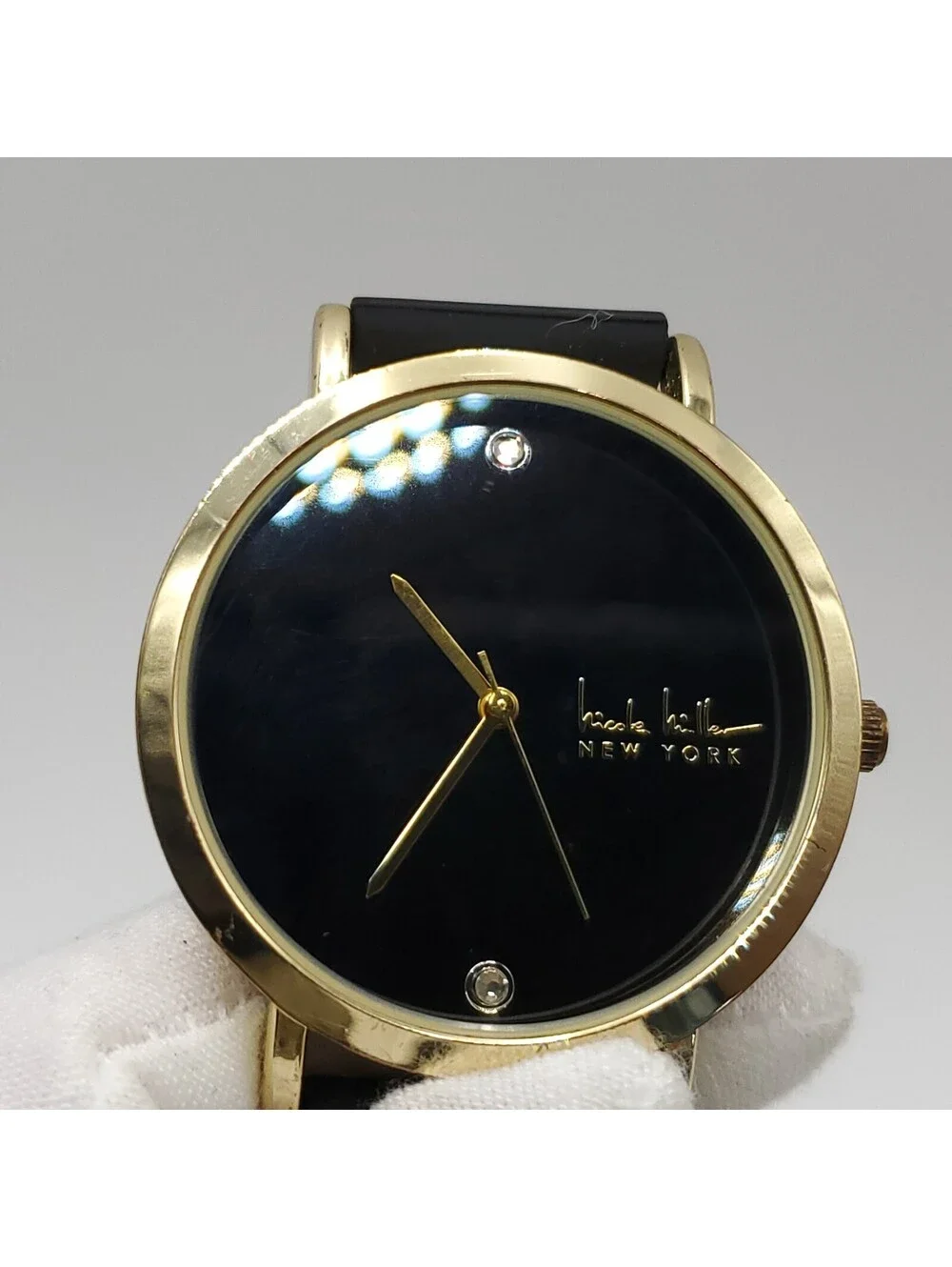 Nicole Miller New York Black Dial Womens Watch 38mm New Battery